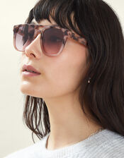 Ombré Tortoiseshell Aviator Sunglasses, , large