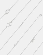 Sterling Silver Sparkle Initial Bracelet, Silver (ST SILVER), large