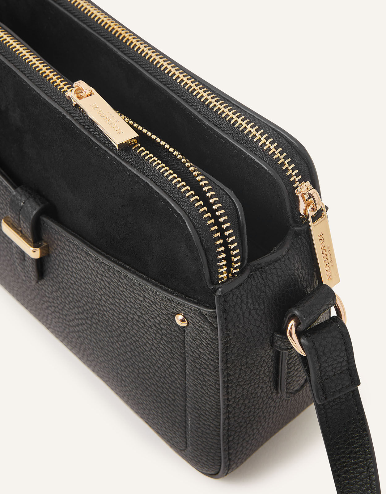 Black leather sale across body handbags