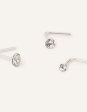 Sterling Silver Nose Studs Set of Three, , large
