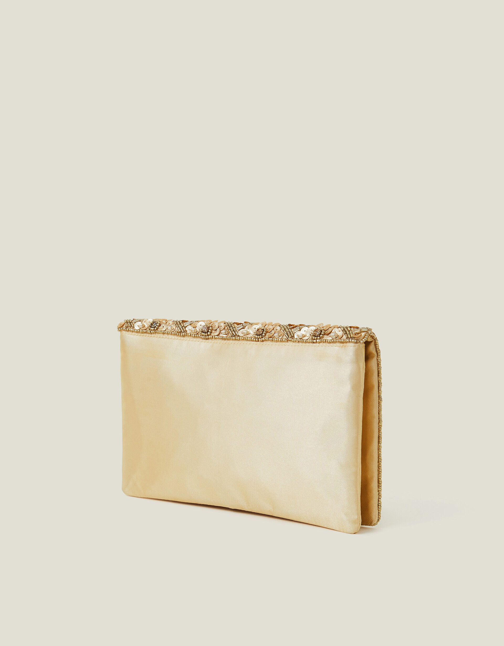 Tianna Metallic Embellished Clutch Bag Gold