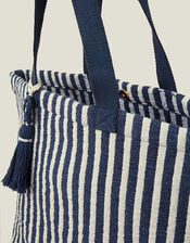 Stripe Tassel Tote Bag, , large