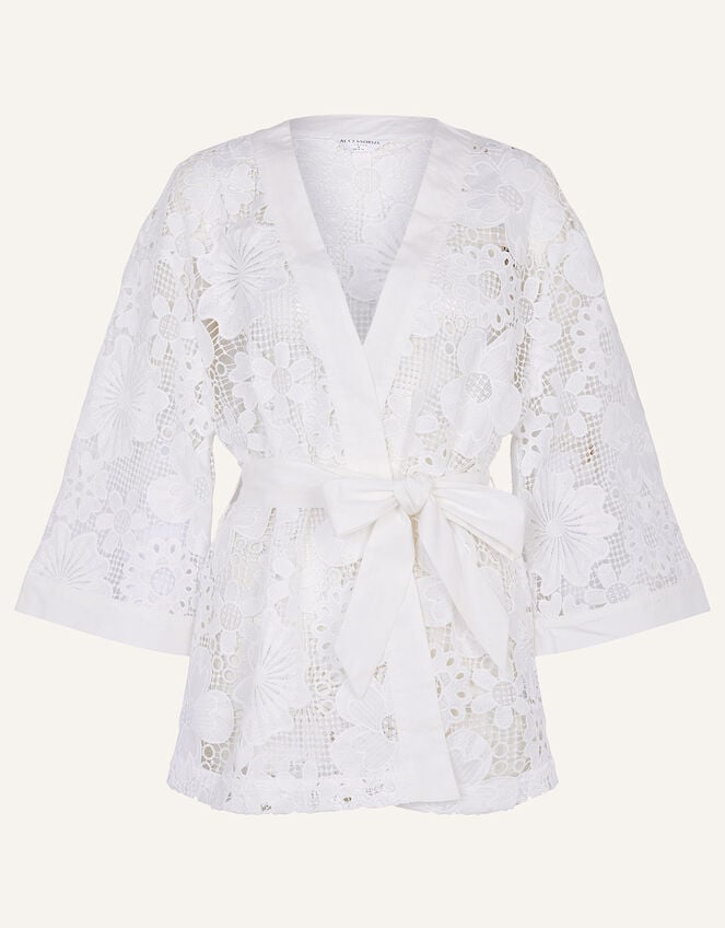 Lace Flower Cover Up, White (WHITE), large