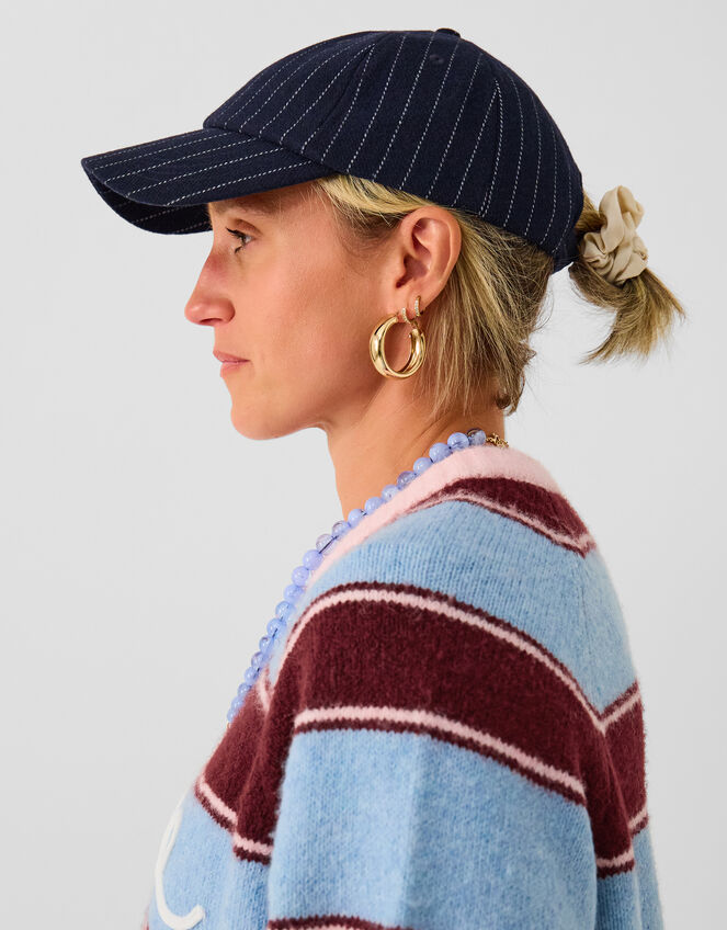 Pinstripe Baseball Cap, , large