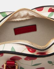 Cherry Print Heart Crossbody Bag, , large