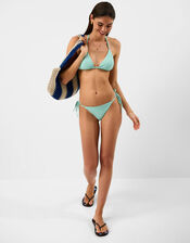 Bead Strap Textured Bikini Bottoms, Green (LIGHT GREEN), large