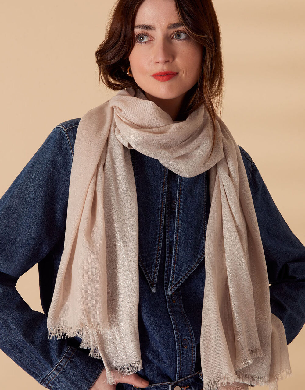 Occasion Scarf Natural | Lightweight scarves | Accessorize UK