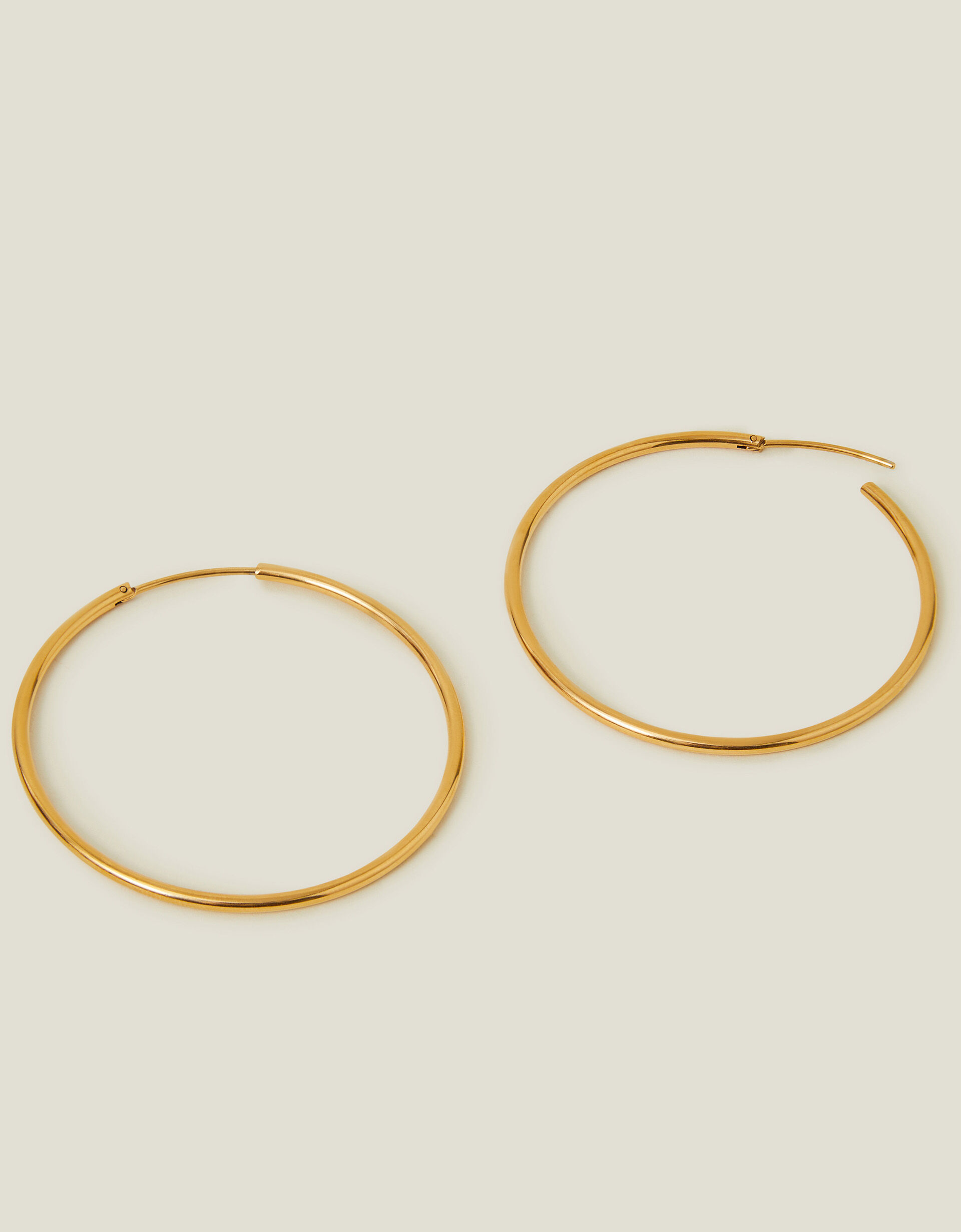 accessorize 14ct Gold-Plated Stainless Steel Tube Hoops