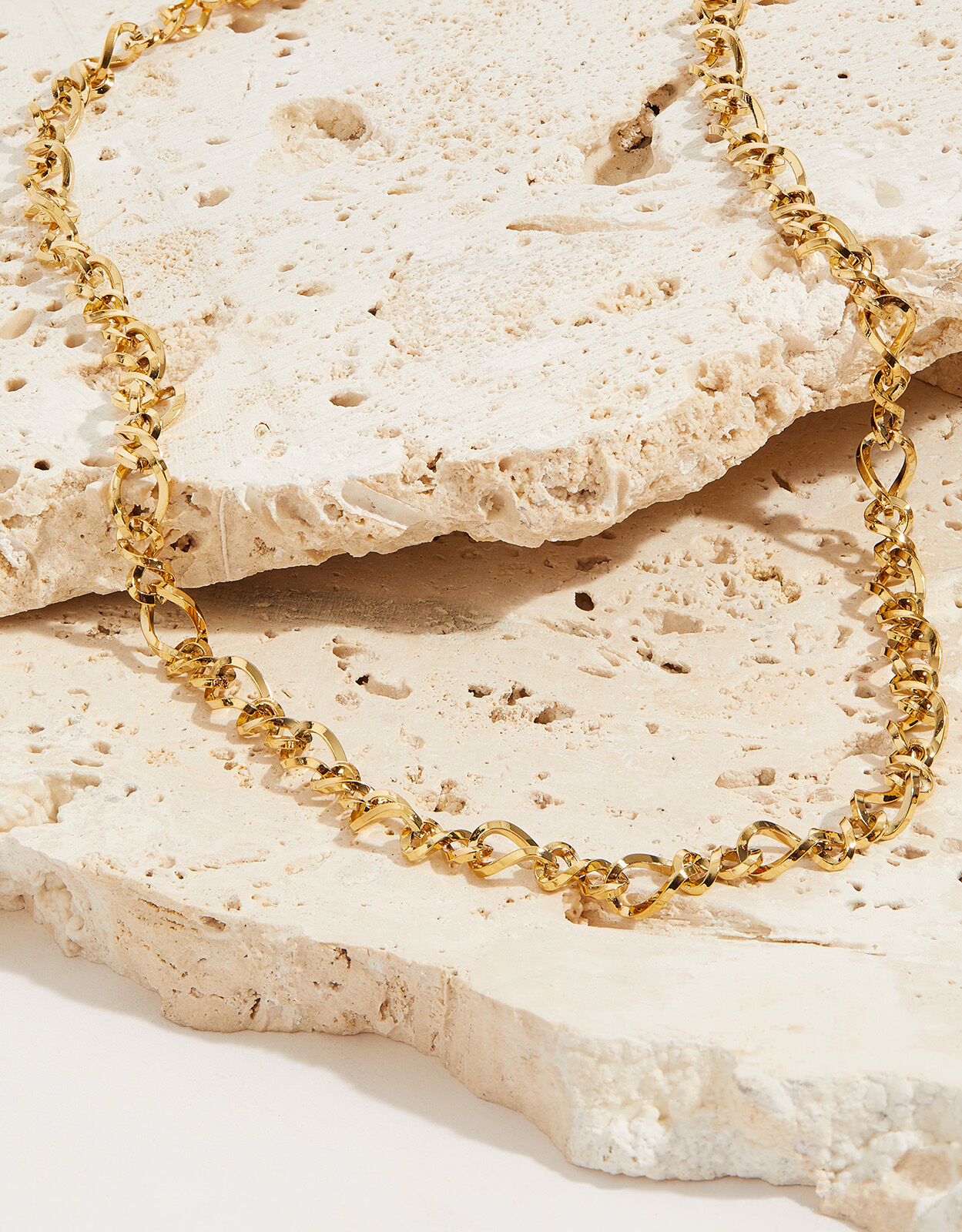 Stainless Steel Fancy Chain Necklace Gold
