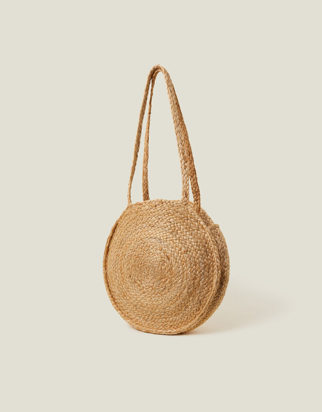 Cherry Round Jute Shoulder Bag, , large