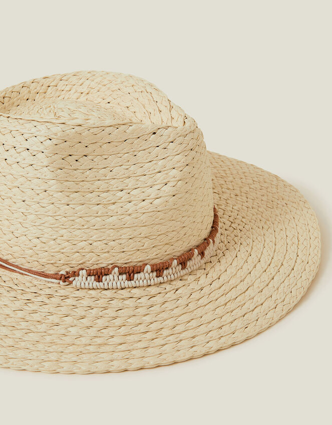 Western Straw Fedora Hat, , large