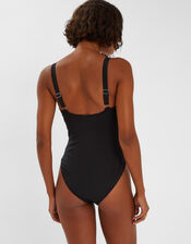 Knot Cut-Out Swimsuit, Black (BLACK), large