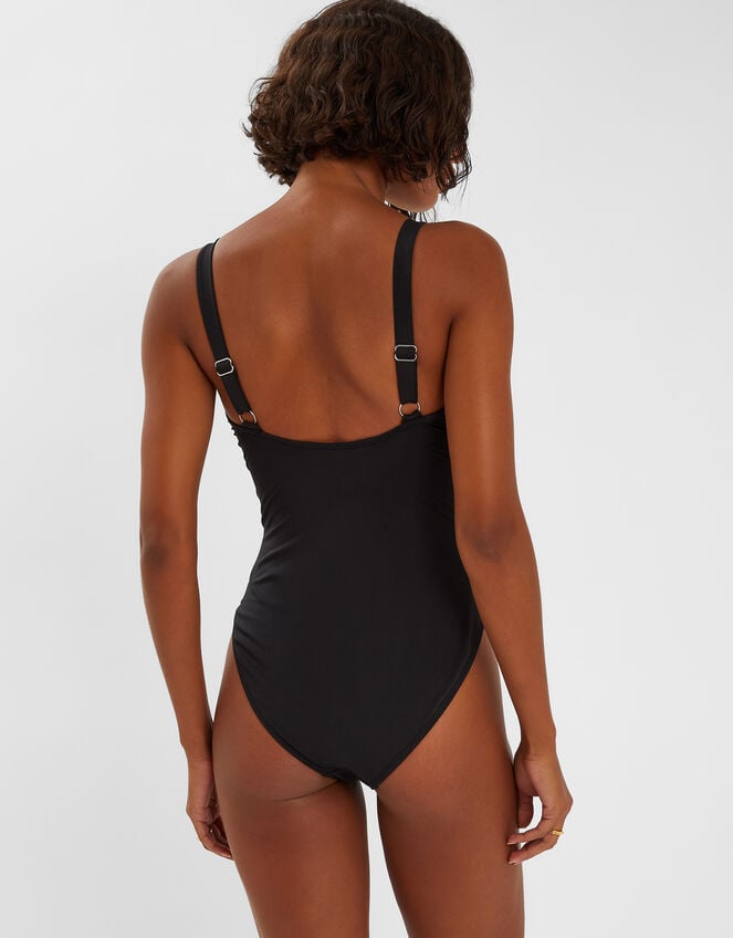 Knot Cut-Out Swimsuit, Black (BLACK), large