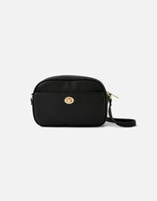 Twist Lock Cross-Body Bag, Black (BLACK), large