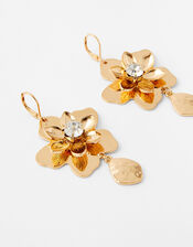 Sparkle Flower Drop Earrings, , large