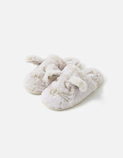 Snow Bunny Mule Slippers, Ivory (IVORY), large