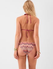 Crochet Tassel Charm Triangle Bikini Top, Red (RED), large