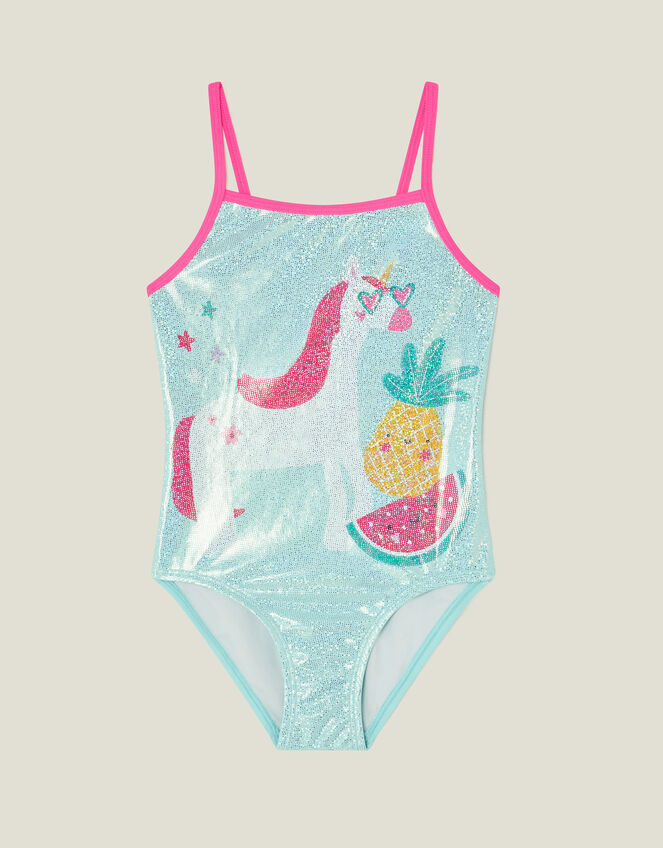 Girls Unicorn Swimsuit, Multi (PASTEL MULTI), large