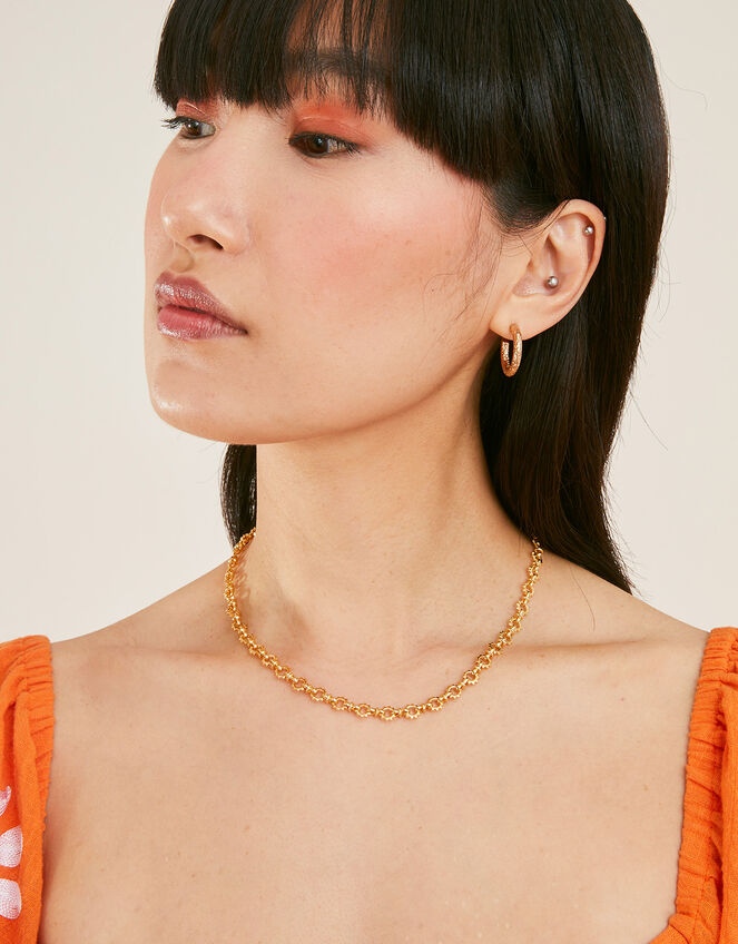 14ct Gold-Plated Sun Chunky Chain Necklace, , large