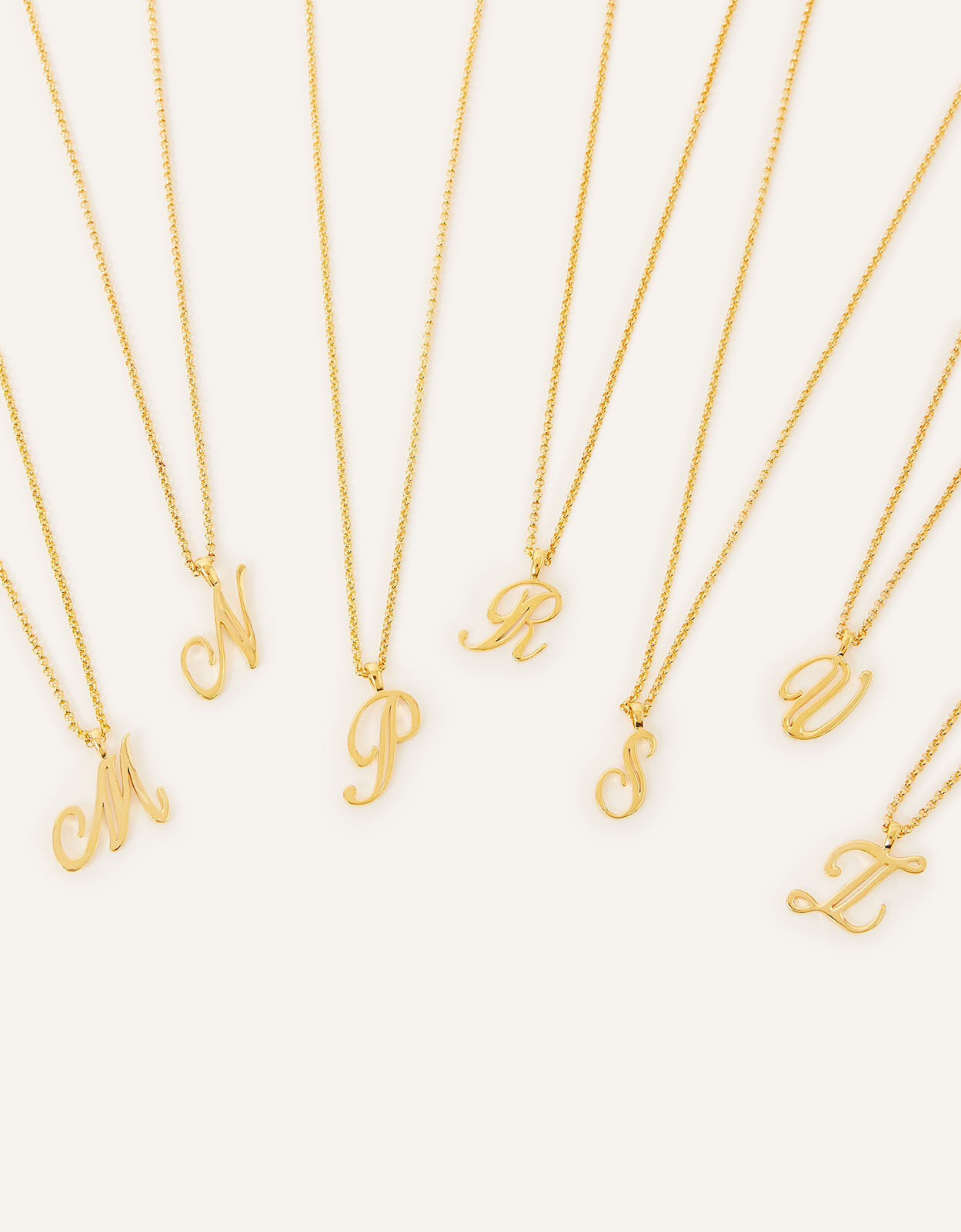 14ct Gold Plated Script Initial Pendant Necklace Gold
