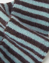 Stripe Knitted Skinny Scarf, , large