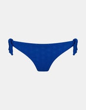 Floral Broderie Tie Bikini Bottoms, Blue (BLUE), large