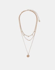 Filigree Coin Pendant Layered Necklace, , large