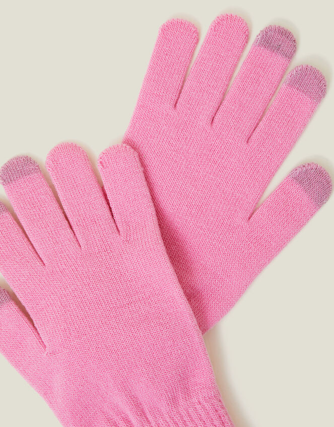 Super-Stretchy Touchscreen Gloves, Pink (PINK), large