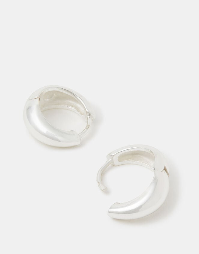 Sterling Silver Chunky Hoop Earrings, , large