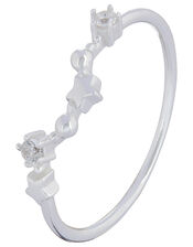 Sterling Silver Constellation Ring - Pisces, White (ST CRYSTAL), large