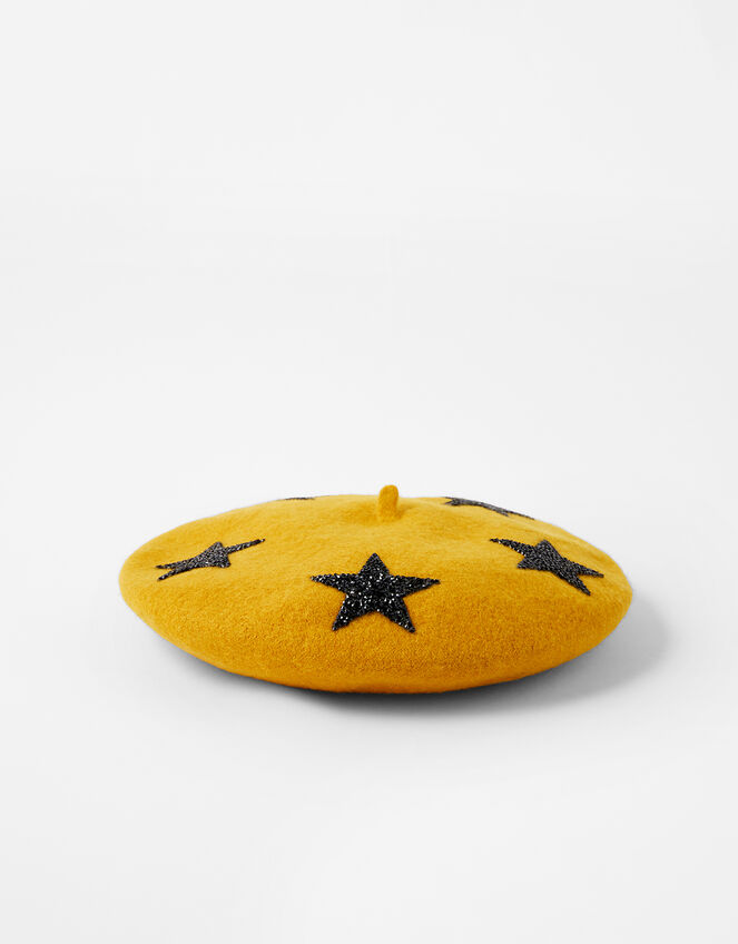 WISH UPON A STAR Beret, Yellow (OCHRE), large