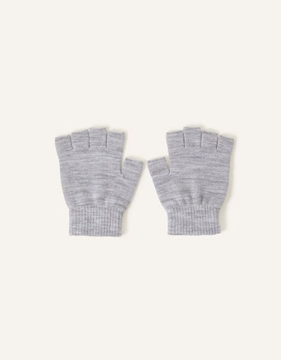 Plain Fingerless Gloves, Grey (GREY), large