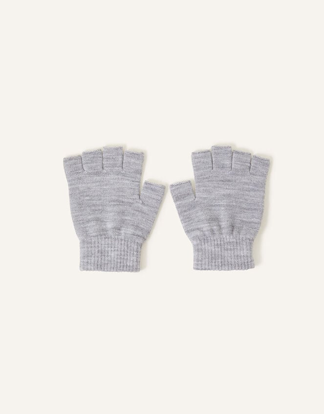 Plain Fingerless Gloves, Grey (GREY), large