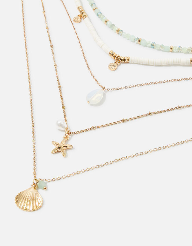 Seascape Bead and Charm Layered Necklace, , large