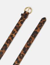 Leopard Print Leather Belt, Leopard (LEOPARD), large