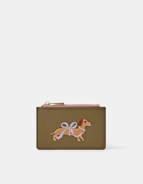 Sausage Dog Embroidered Card Holder, , large