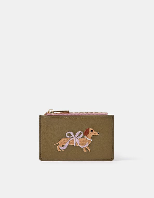 Sausage Dog Embroidered Card Holder, , large