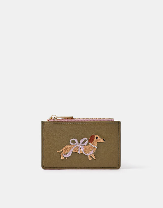 Sausage Dog Embroidered Card Holder, , large