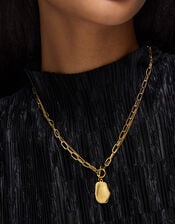 Stainless Steel Nugget Charm T-Bar Necklace, , large