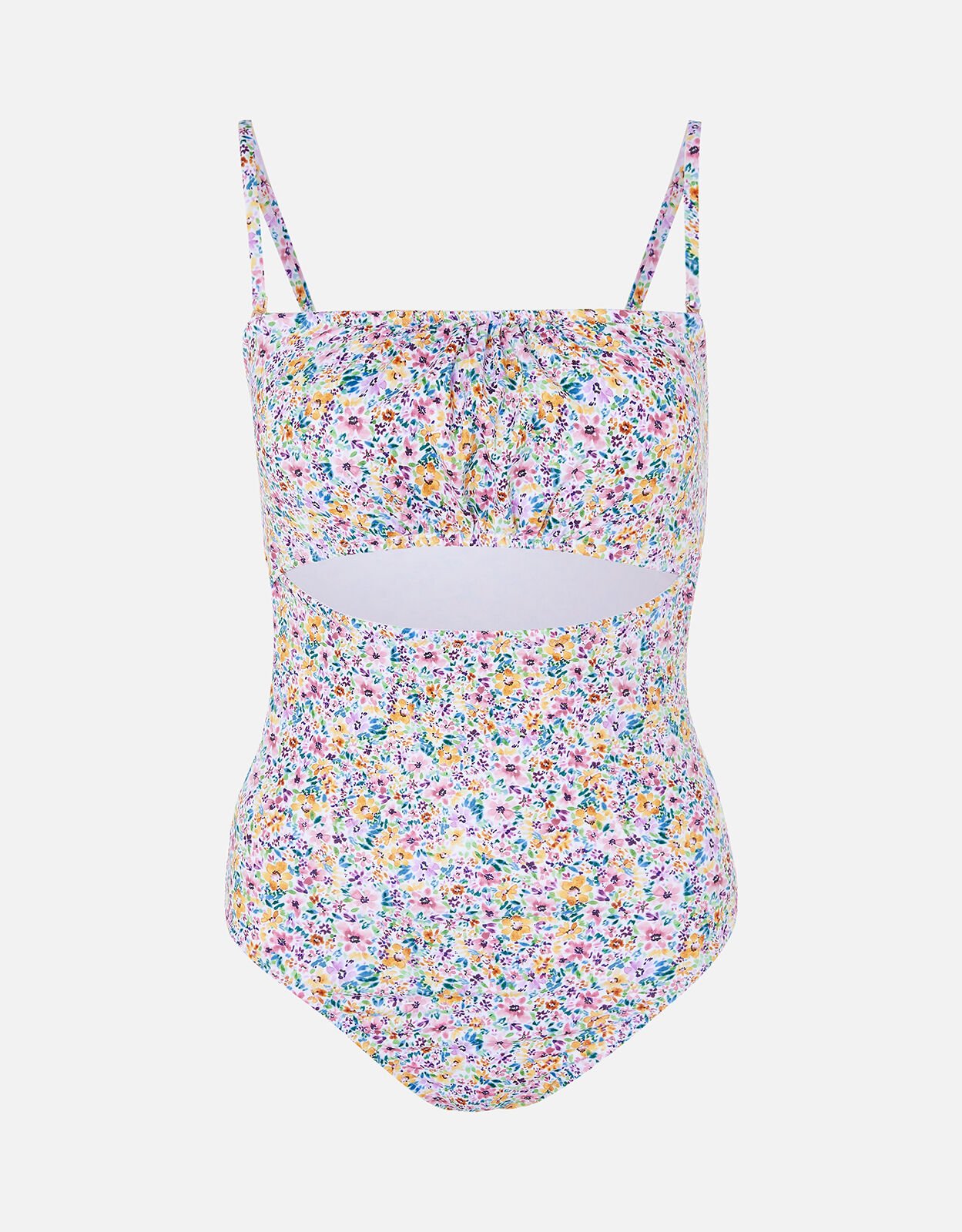 Retro Ditsy Floral Bandeau Swimsuit Multi | Swimsuits 