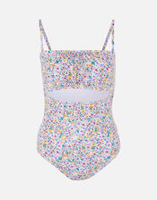 Retro Ditsy Floral Bandeau Swimsuit , Multi (BRIGHTS-MULTI), large