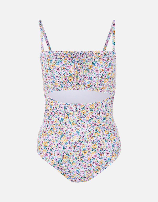 Retro Ditsy Floral Bandeau Swimsuit , Multi (BRIGHTS-MULTI), large