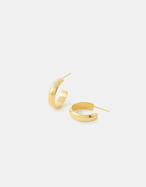 Gold-Plated Small Chunky Hoops, , large