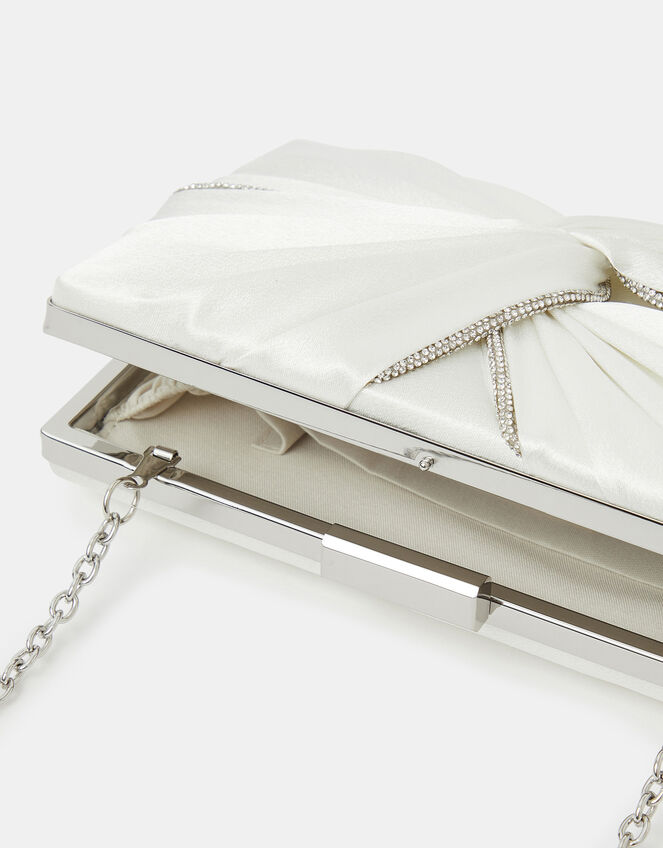 Bridal Satin Pleat Clutch Bag, , large