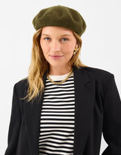 Wool Beret, Green (OLIVE), large