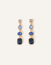 Eclectic Gem Long Drop Earrings, Blue (BLUE), large