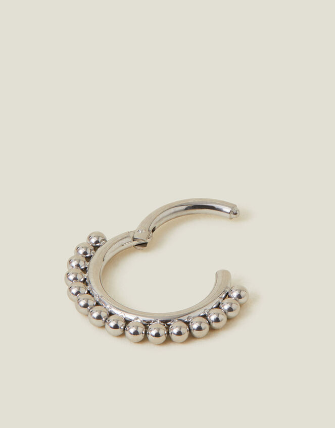 Platinum-Plated Surgical Steel Bobble Septum Clicker Hoop, , large