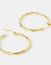 14ct Gold-Plated Molten Hoop Earrings, , large
