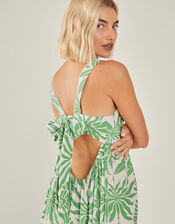 Ornamental Print Tie-Back Maxi Dress, Green (GREEN), large