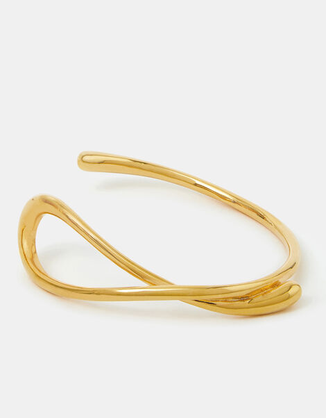 14ct Gold-Plated Swirl Cuff Bracelet, , large